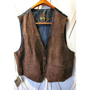 Scully Vest Mens Brown Suede Leather Western Waistcoat Cowboy Style 4XL